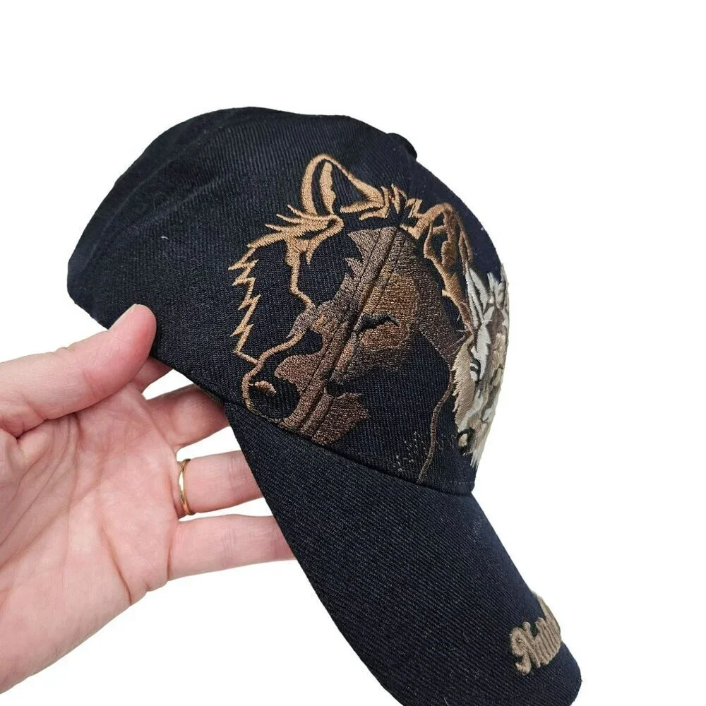 Native Pride Wolf Embroidered Cap Adjustable Fit WEST Best‎ Headwear Adjustable